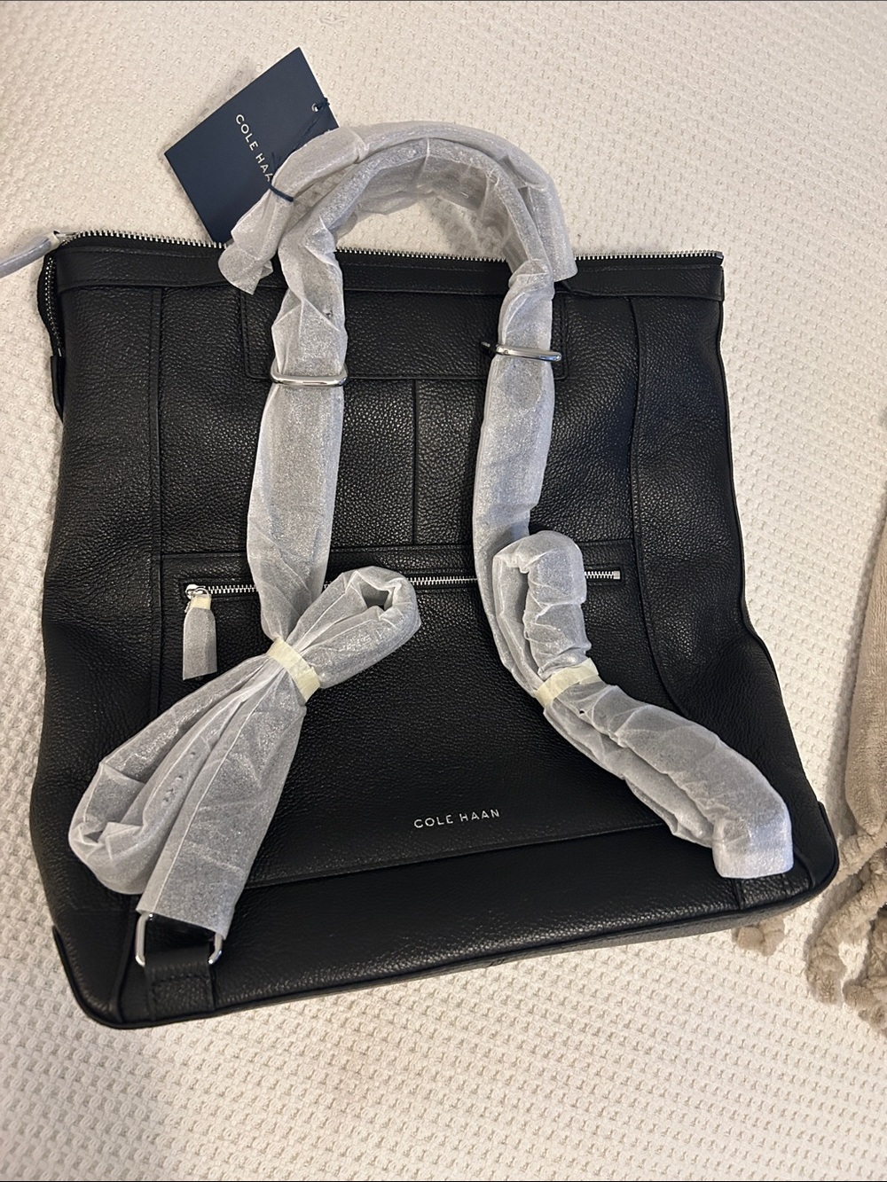 Cole Haan Black Leather Backpack Grand Series